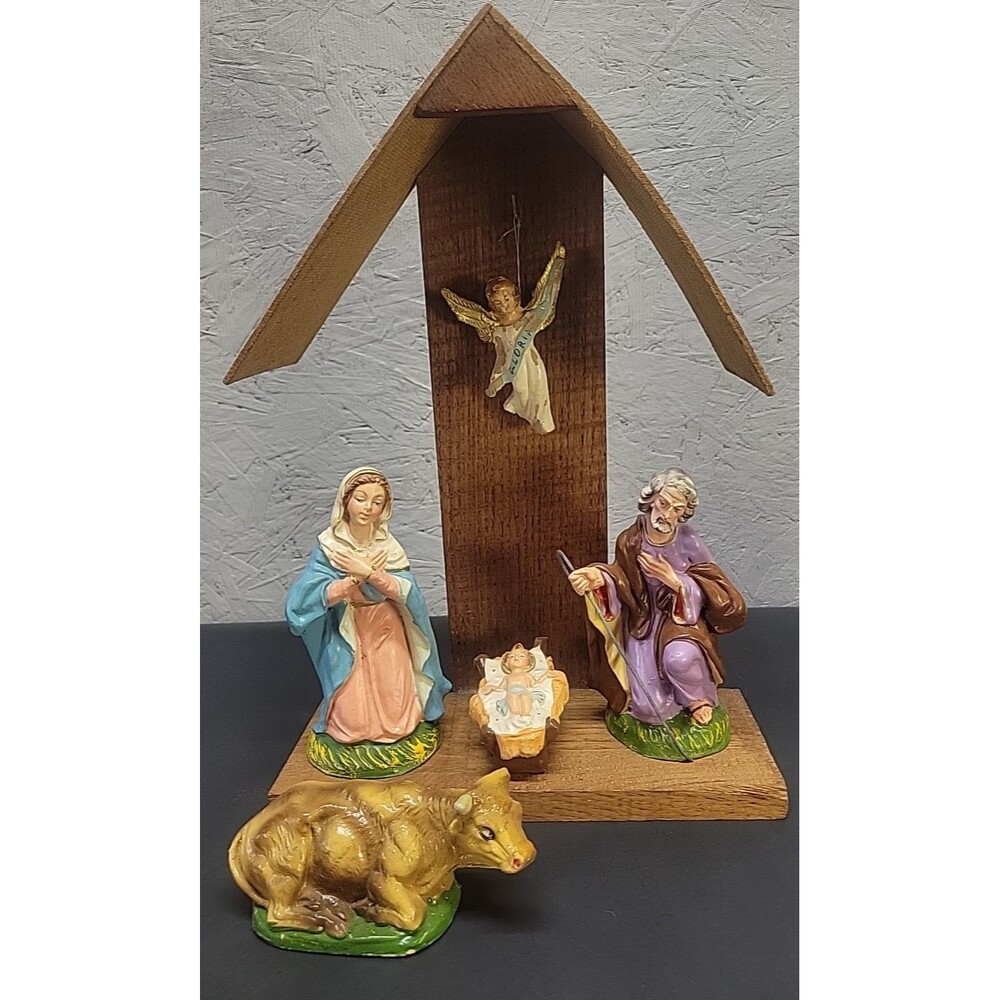 Lot Of 6‎ Nativity Set Made In Italy Hand Painted Mary Joseph Jesus 6"